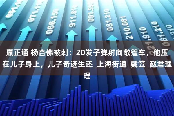 赢正通 杨杏佛被刺：20发子弹射向敞篷车，他压在儿子身上，儿子奇迹生还_上海街道_戴笠_赵君理