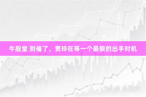 牛股堂 别催了，贾玲在等一个最狠的出手时机
